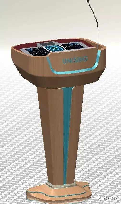 讲台设计_多媒体教室讲台3d模型_讲台立体