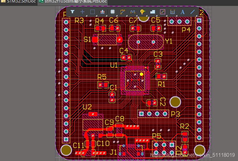 stm32最小系统电路图_stm32电路图怎么画_stm32线路图