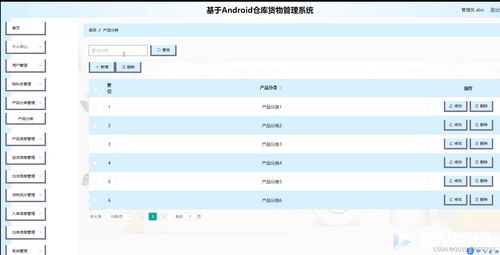 android仓库管理系统,Android仓库管理系统的设计与实现